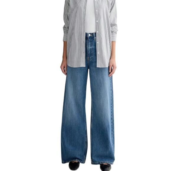 Everlane High Rise Organic Cotton The OG Baggy Jean in Ricky Wash - Picture 1 of 9